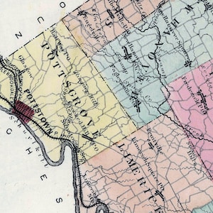 1871 Map of Montgomery County Pennsylvania - Etsy