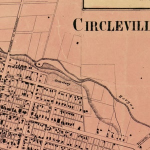 1858 Farm Line Map of Pickaway County Ohio Circleville - Etsy
