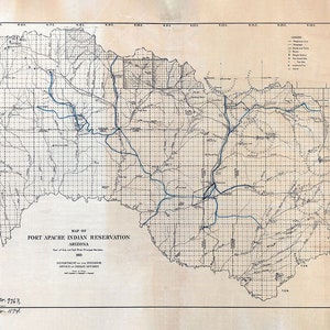 1915 Map of Fort Apache Indian Reservation Arizona