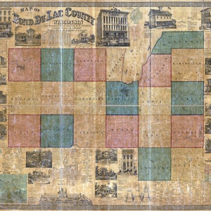 Carte du comté de Fond du Lac, Wisconsin, 1858