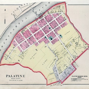 1886 Town Map of Palatine Marion County West Virginia