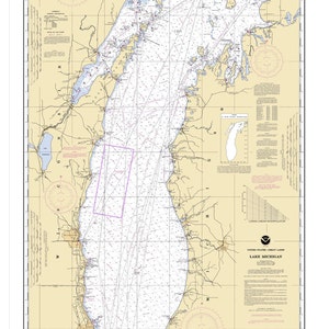 Mapa náutico de 2002 del lago Michigan