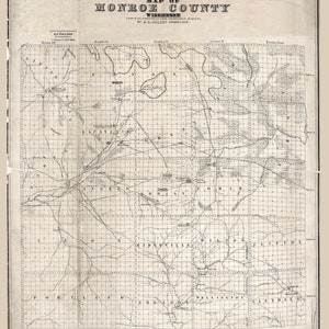 Carte du comté de Monroe, Wisconsin, 1858