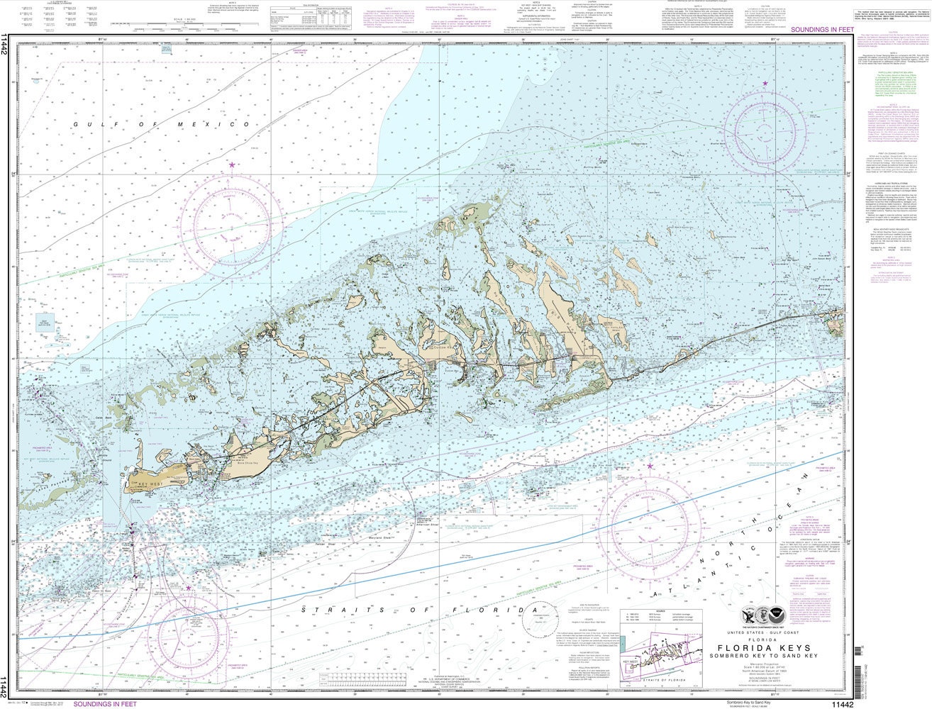 2012 Nautical Map of Sombrero Key to Sand Key Florida | Etsy