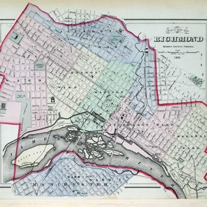 1884 Map of Richmond Virginia