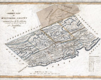 1817 Map of Schuylkill County Pennsylvania