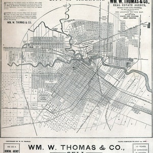 1890 Map of Houston Texas