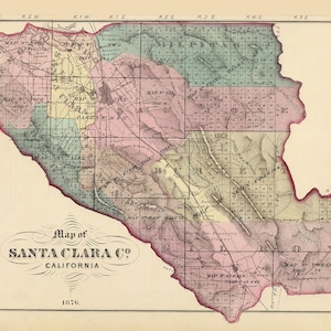 1876 Map of Santa Clara County California