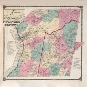 1867 Kaart van Putnam Valley en Philipstown New York