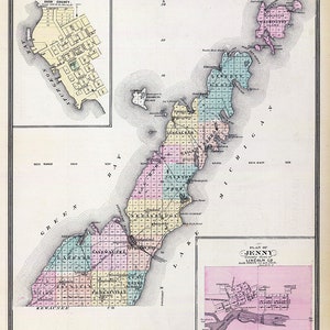 1878 Map of Door County Wisconsin