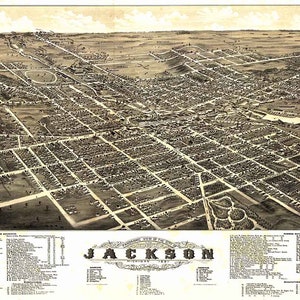 1881 Panorama-Karte von Jackson Gibrand