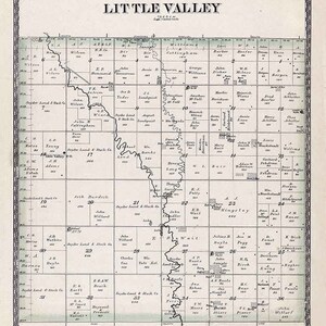 1884 Kaart van Little Valley Township McPherson County Kansas