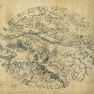 1863 Map of Gettysburg Pennsylvania Battlefield