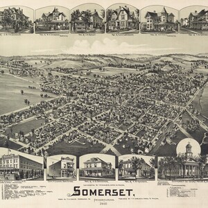 1900 Panorama-Karte von Somerset Pennsylvania