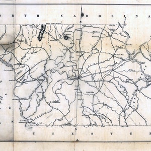 Carte du comté de York en 1825, Caroline du Sud, noms des propriétaires fonciers
