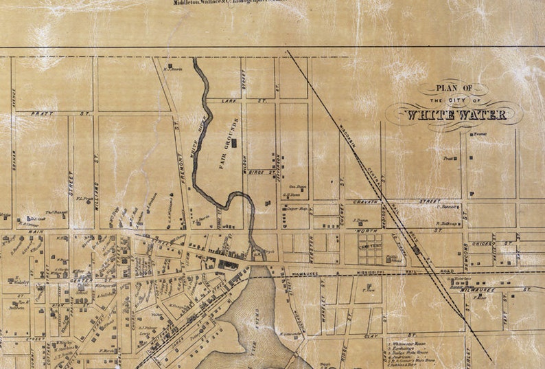1857 Map of Walworth County Wisconsin Whitewater Etsy