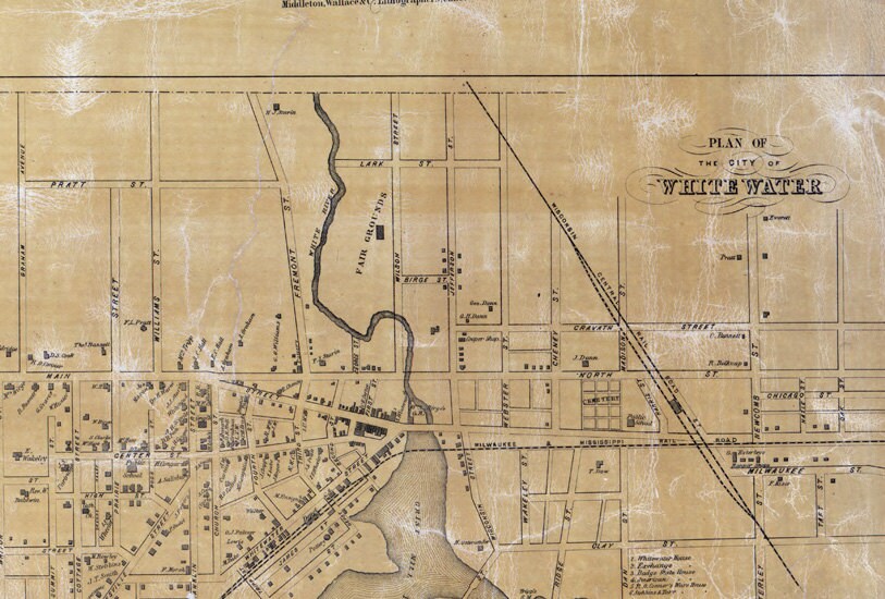 1857 Map of Walworth County Wisconsin Whitewater Etsy