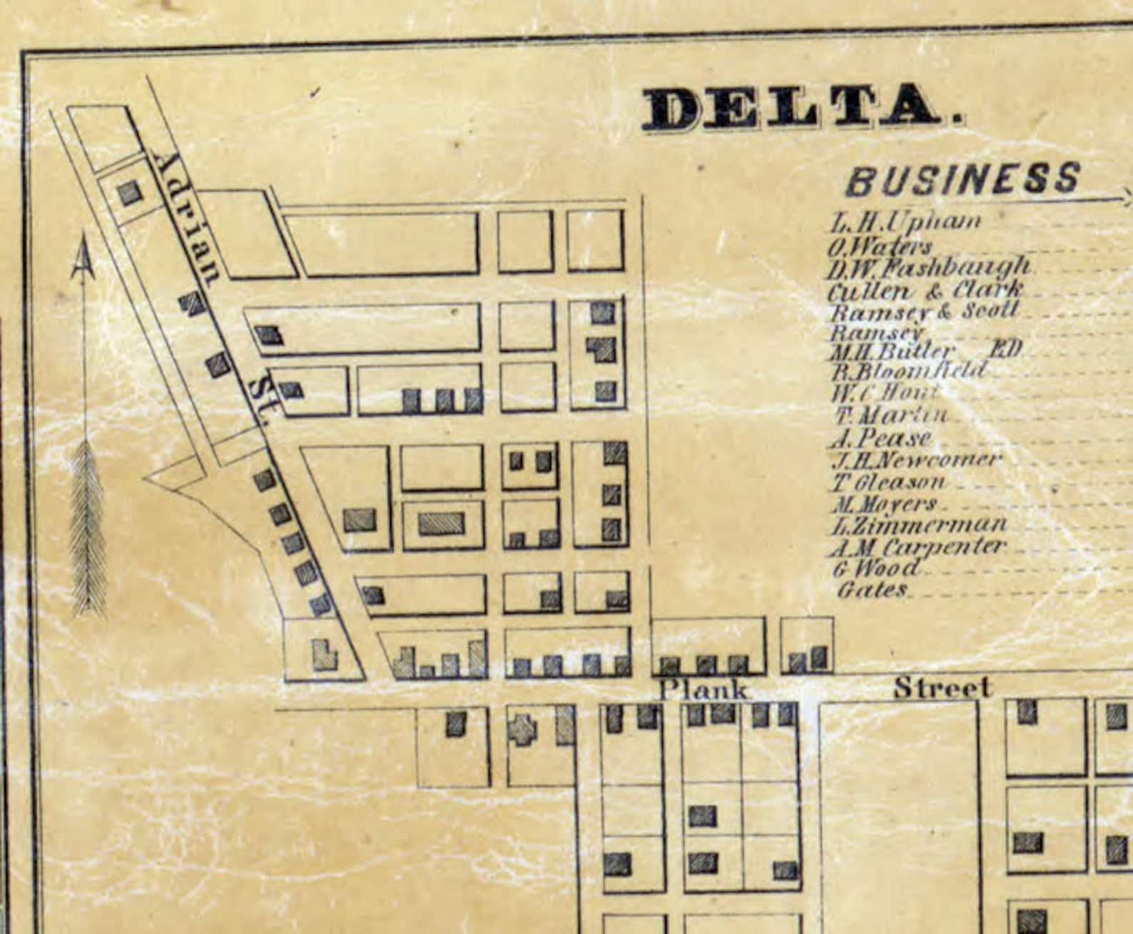 1850 Farm Line Map of Fulton County Ohio Delta Wauseon Etsy