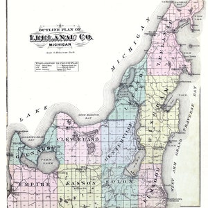 1881 Map of Leelanau County Michigan