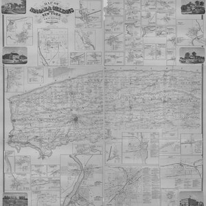 1860 Farm Line Karte von Niagara & Orleans County, NY Lockport