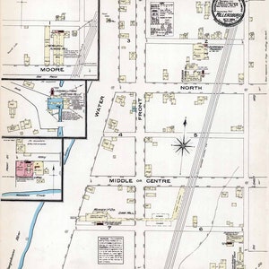 1884 Plan de la ville de Millersburg, comté de Dauphin, Pennsylvanie