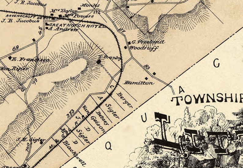 1877 Map of Little Falls Township Passaic County New Jersey Etsy