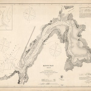 1865 Seekarte von Koos Bay, Oregon