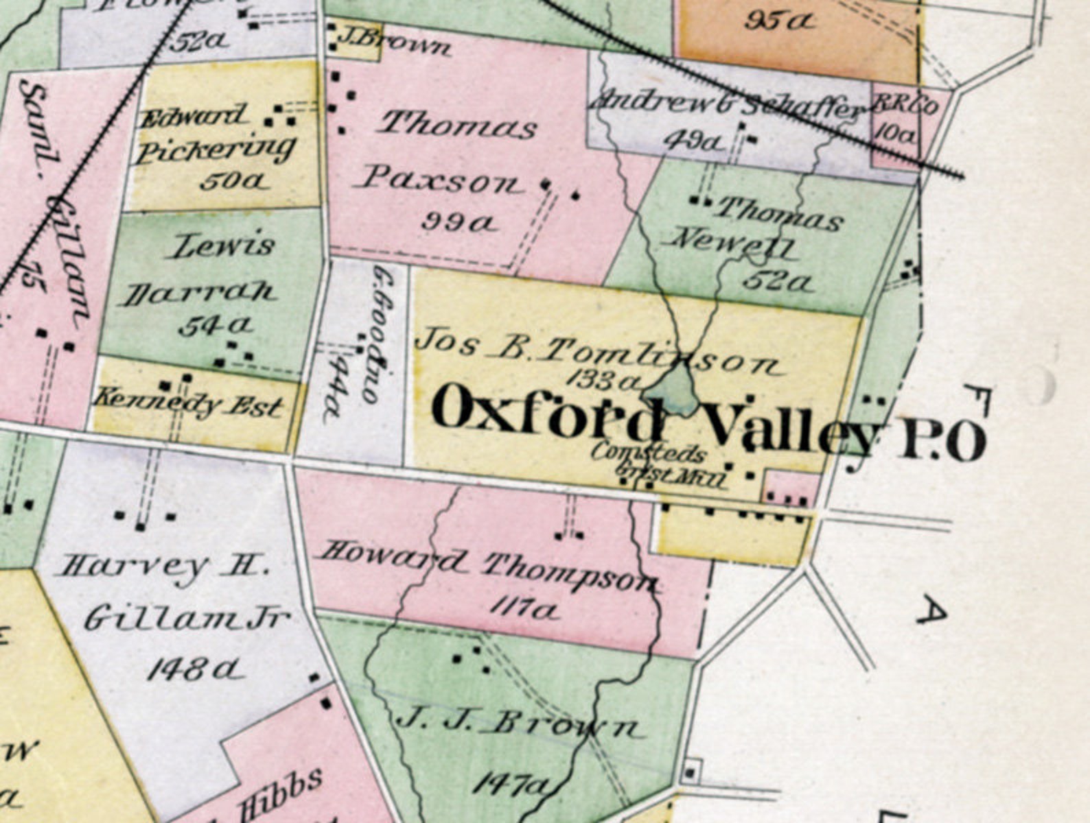 1891 Map of Middletown Township Bucks County Pennsylvania Etsy
