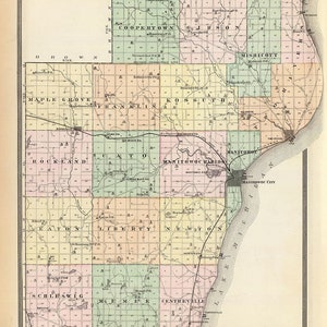 1878 Kaart van Manitowoc County, Wisconsin