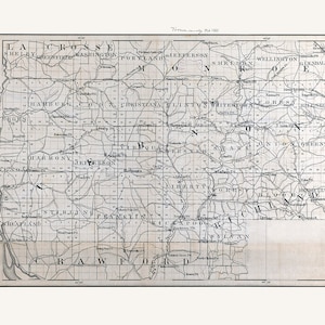 1880 Mapa del condado de Vernon Wisconsin