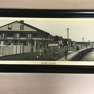 1890er Jahre Panoramafoto von Saint Augustine FL Seawall and Fort