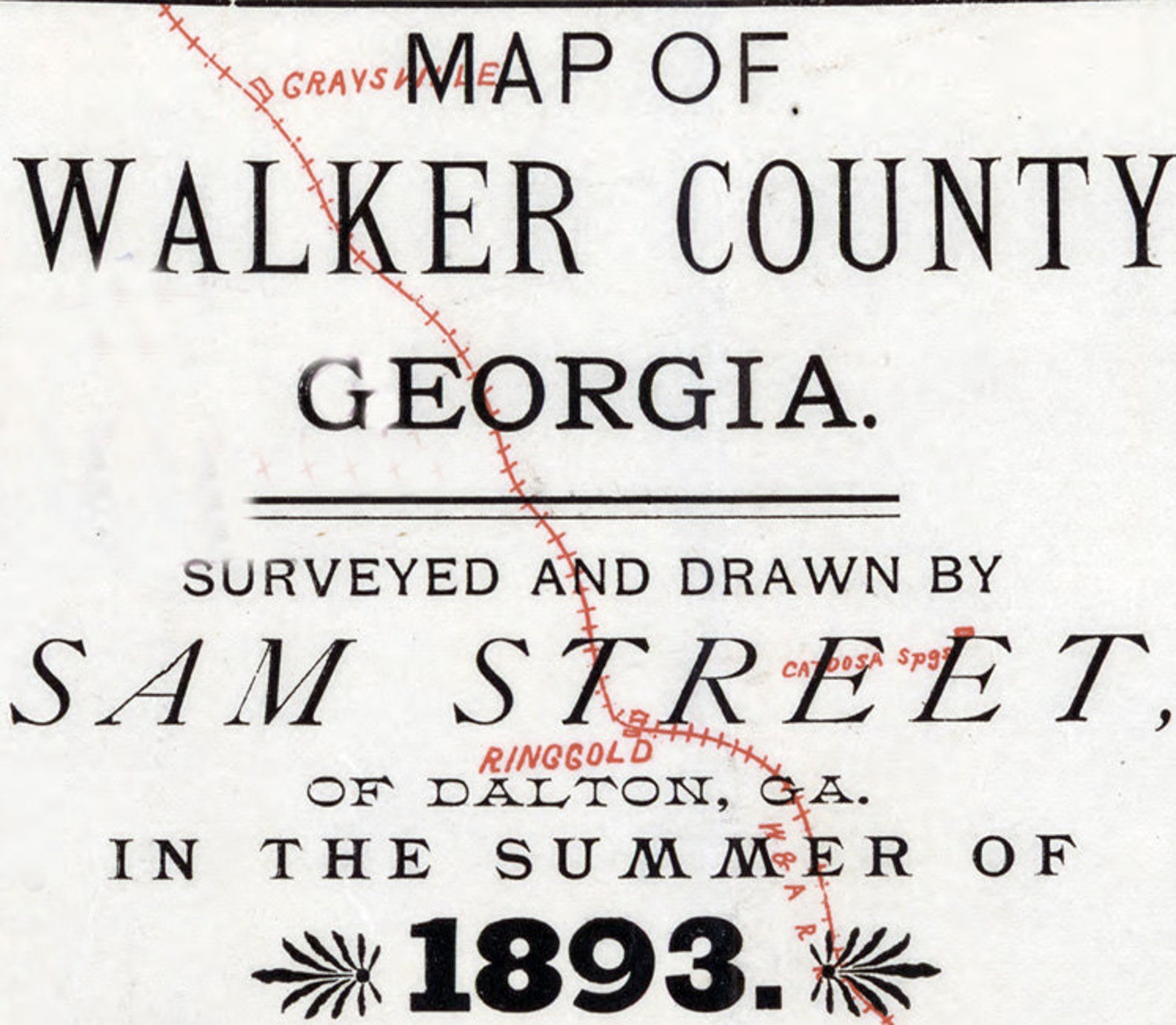 1893 Map of Walker County Landowner Reprint Etsy