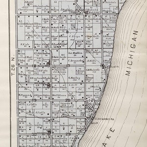 1899 Map of Clay Banks Township Door County Wisconsin