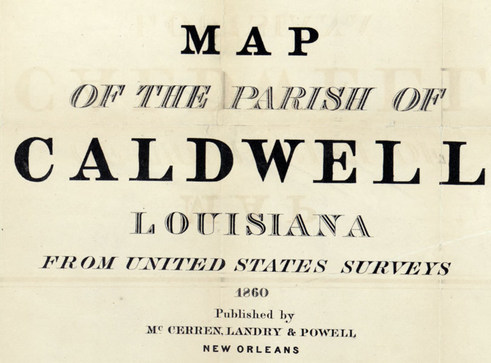 1860 Map of Caldwell Parish county Louisiana Columbia Etsy