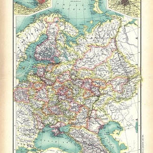 1912 Kaart van Rusland in Europa