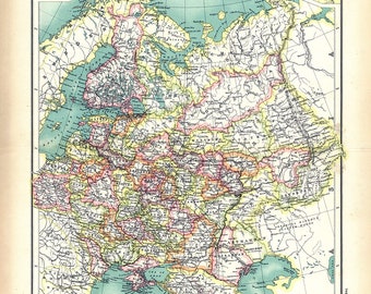 1912 Map of Russia In Europe