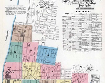 1889 Town Map of McKeesport Allegheny County Pennsylvania