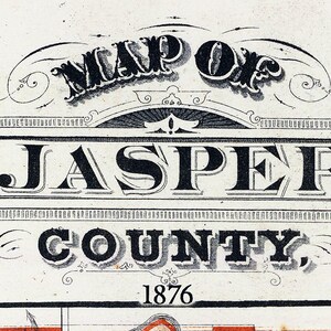 1876 Map of Jasper County Indiana Etsy