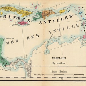 1844 Karte der Karibik