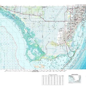 1988 Topo Map of Miami Florida