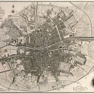 1797-Karte der Stadt Dublin Irland