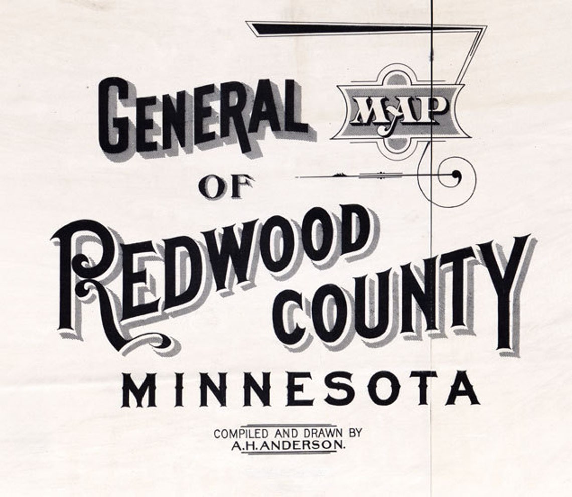 1898 Map of Redwood County Minnesota Redwood Falls Etsy