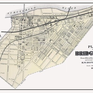 1871-Karte von Bridgeport Montgomery County in Pennsylvania