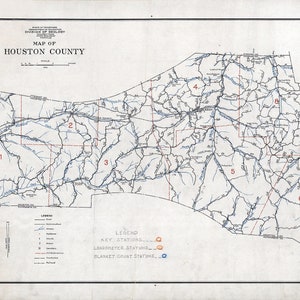 1931 Map of Houston County Tennessee