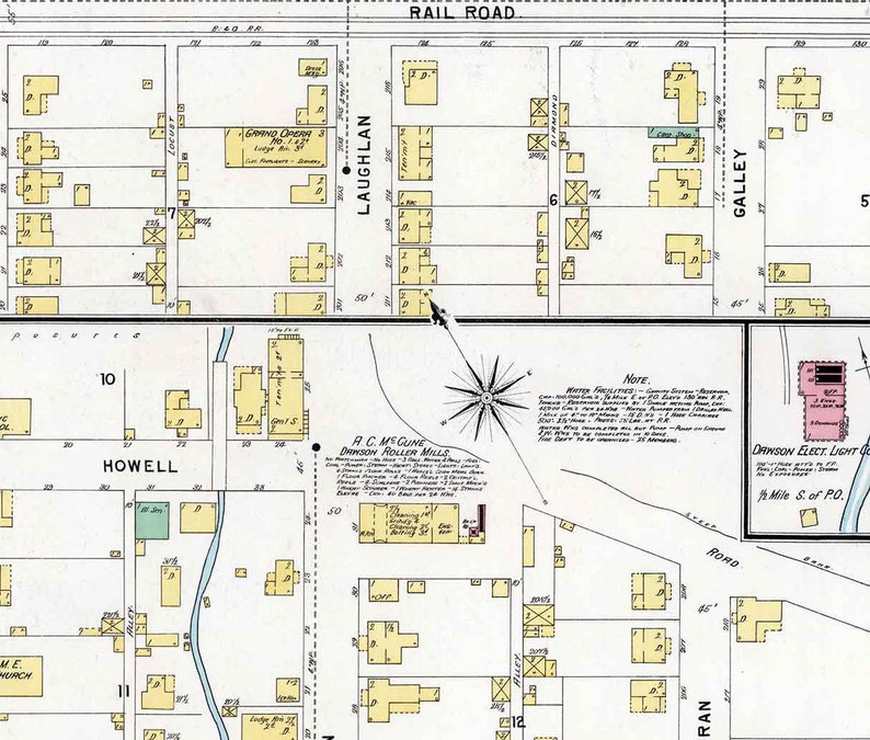 1897 Town Map of Dawson Fayette County Pennsylvania Etsy
