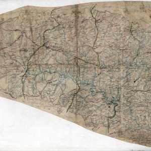 1860 Carte du comté de Louisa en Virginie Généalogie des noms de famille