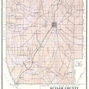 1884-Karte von Butler County, Alabama