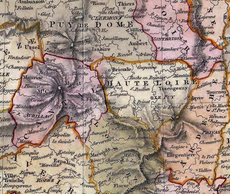 1813 Map of France Etsy