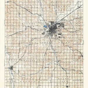 Topo-kaart uit 1897 van Lincoln Nebraska, Kreta