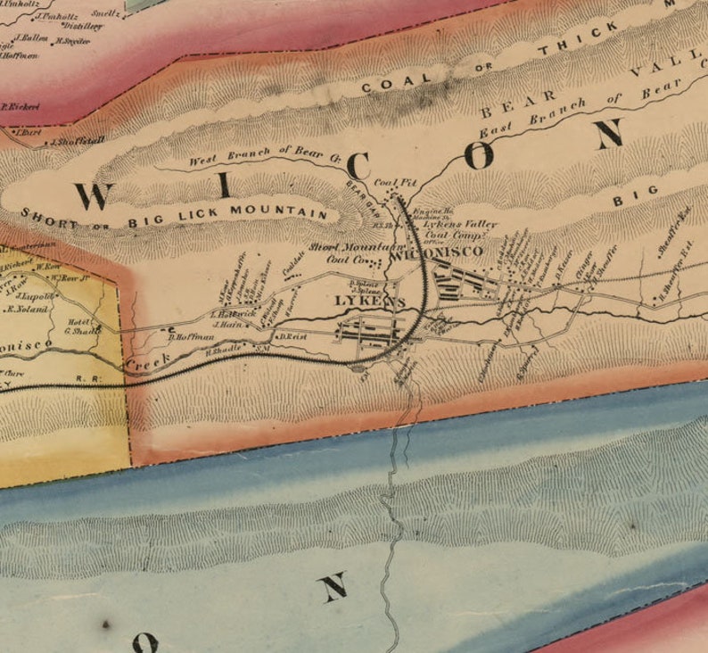 1862 Map of Dauphin County Pa From Actual Surveys Harrisburg Etsy